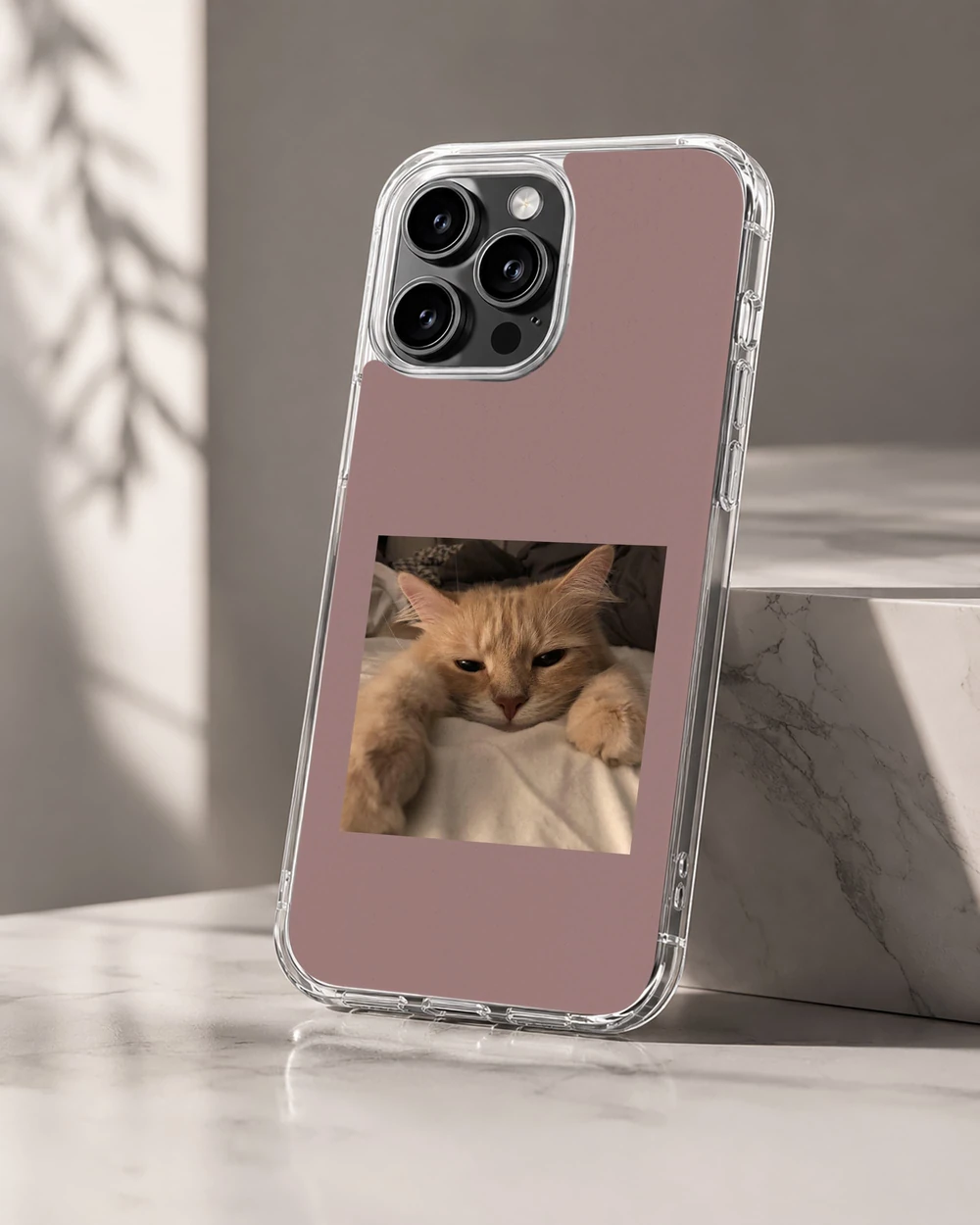 Aesthetic Cat phone case featuring a relaxed orange cat